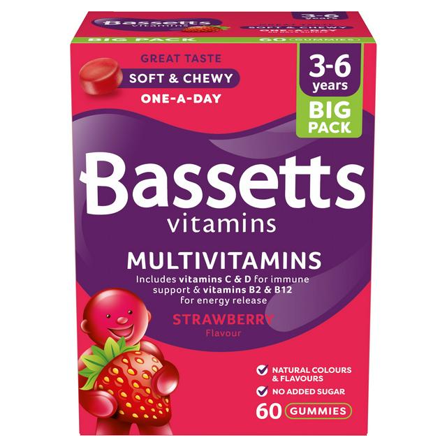 Bassetts Vitamins Multivitamins Strawberry Flavour Gummies 3-6 Years x60