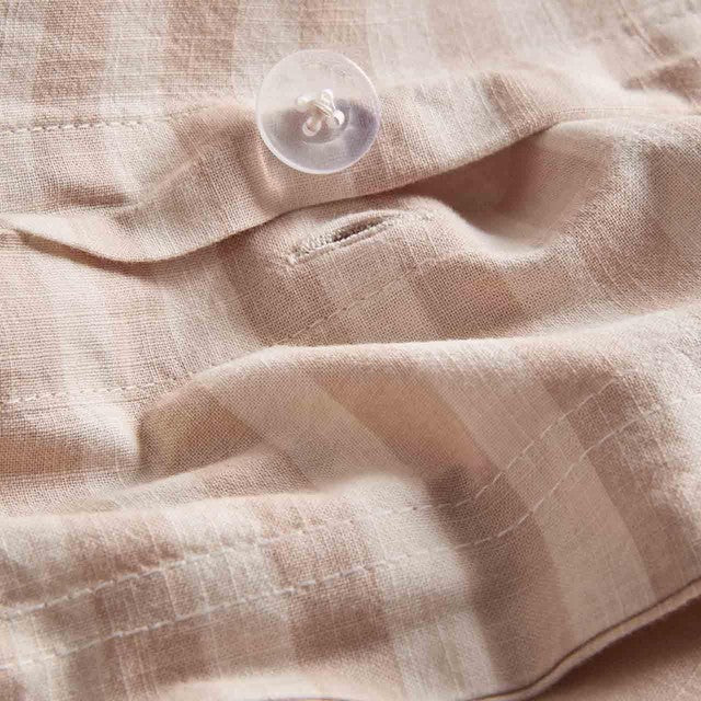 M&S pure cotton gingham bedding set natural double, imported from the UK