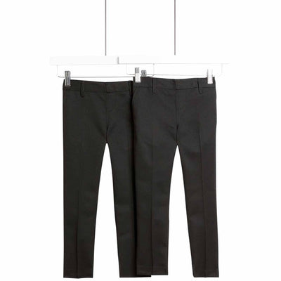 M&S Boys Skinny Leg School Trousers 4-5 Years Black