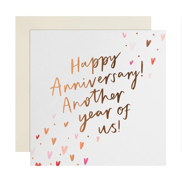 M&S Happy Anniversary Card with Gold Foil 15cm, imported from the UK