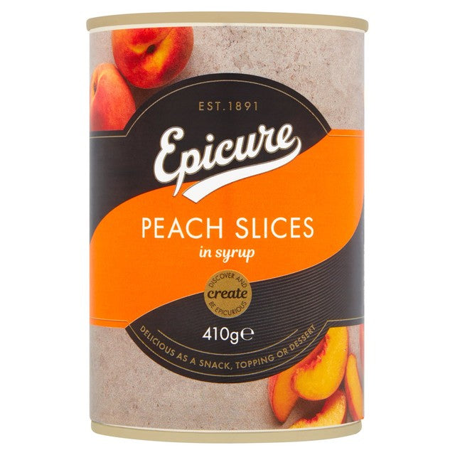 Epicure peach slices in syrup 420g - British product