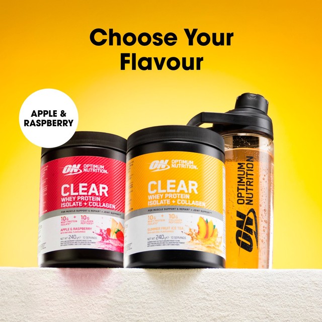 Optimum Nutrition Summer Fruit Clear Whey Collagen 240g, imported from the UK