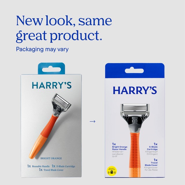 Harry's Truman razor and blade set orange, UK version