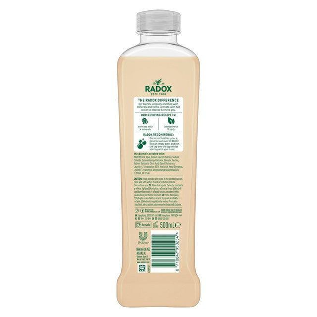 Radox Feel Pampered bath soak 500ml, imported from the UK