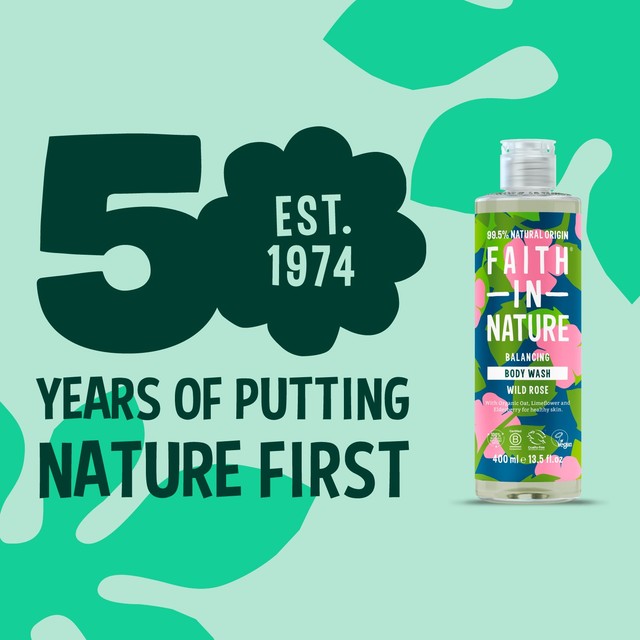 Faith In Nature wild rose body wash 400ml - British product