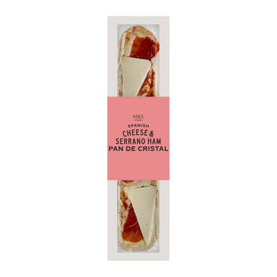 M&S M&S Spanish Serrano Ham & Smoked Cheese Pan De Cristal Baked Bread 258g- Buy online at McGrocer