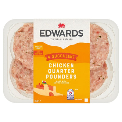 Edwards Kylling Kvartpundere Glutenfri Burgere 454g