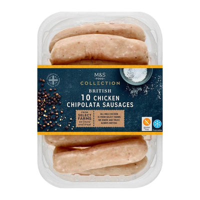 M&S M&S British Chicken Chipolata Sausages 10 Pack 340g- Buy online at McGrocer