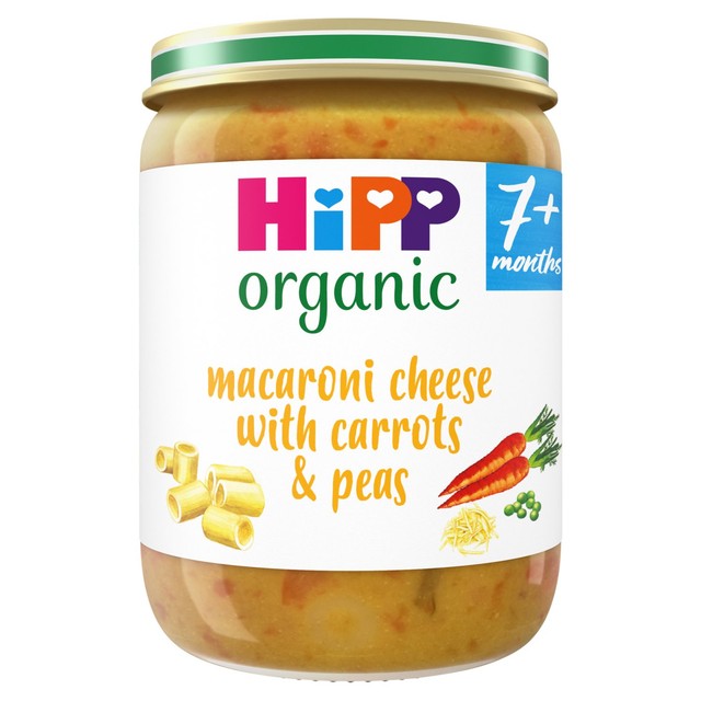 HiPP macaroni cheese baby food with carrots and peas 190g, UK version