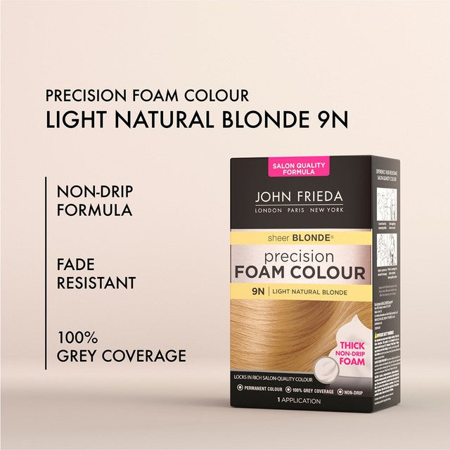 John Frieda Precision Foam hair dye in Light Natural Blonde, UK version