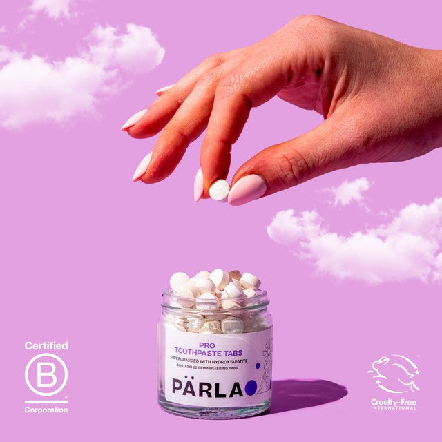 PÄRLA PRO toothpaste tablets Sensitive Whitening 62 tabs, imported from the UK
