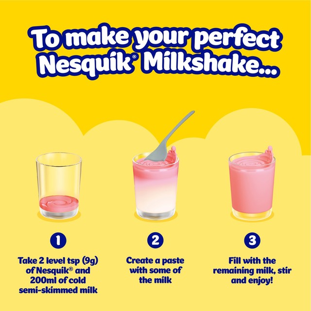 Nesquik strawberry milkshake powder 500g, imported from the UK