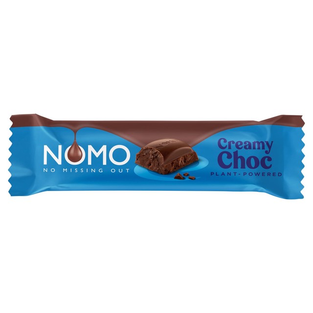 NOMO Creamy Choc vegan chocolate bar 38g, imported from the UK