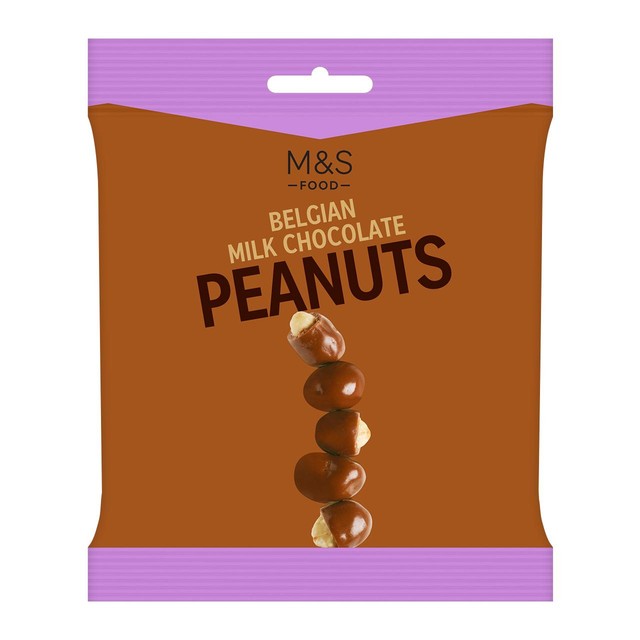M&S Belgian milk chocolate peanuts 125g, imported from the UK