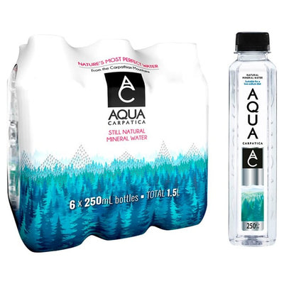 M&S Aqua Carpatica Still Natural Mineral Water Low Sodium and Nitrates 6 x 250ml- Buy online at McGrocer
