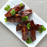 Ocado pork rib rack 550g, imported from the UK