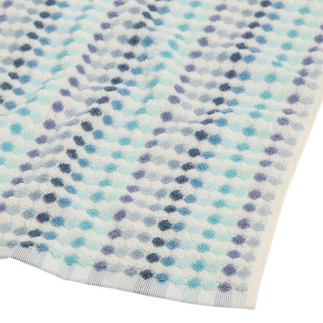 M&S pure cotton bath sheet blue spotty striped, imported from the UK