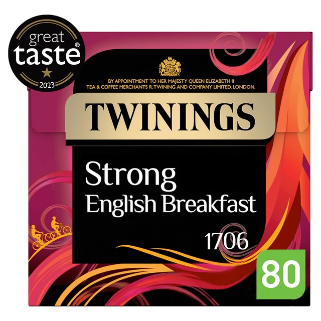 Twinings English Strong Breakfast tea bags 80 count (British brand)
