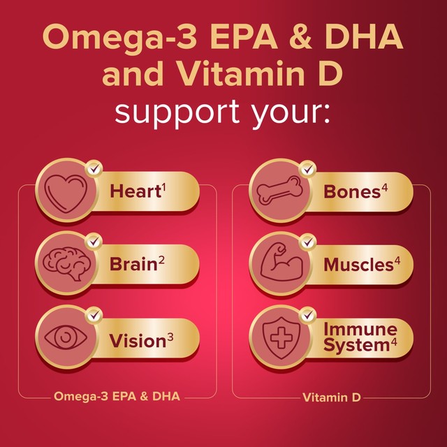 Seven Seas Omega-3 fish oil with vitamin D capsules 30 count (British brand)