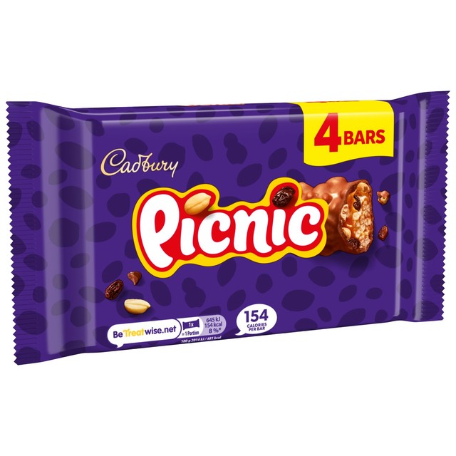 Cadbury Picnic chocolate bar 4 x 38g - British product