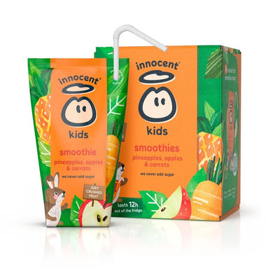 Smoothie aux fruits pour enfants Innocent ananas, pommes et carottes 4 x 150 ml