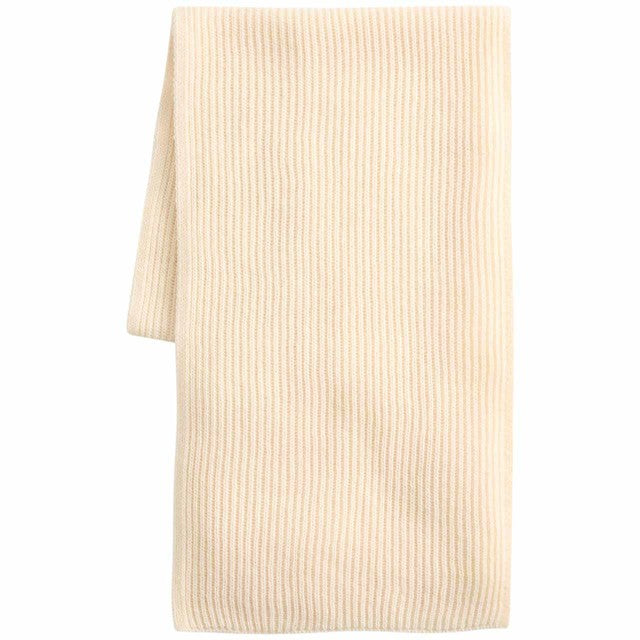 M&S Gerippter Strickschal für Damen in Creme, 180cm, importiert aus Großbritannien