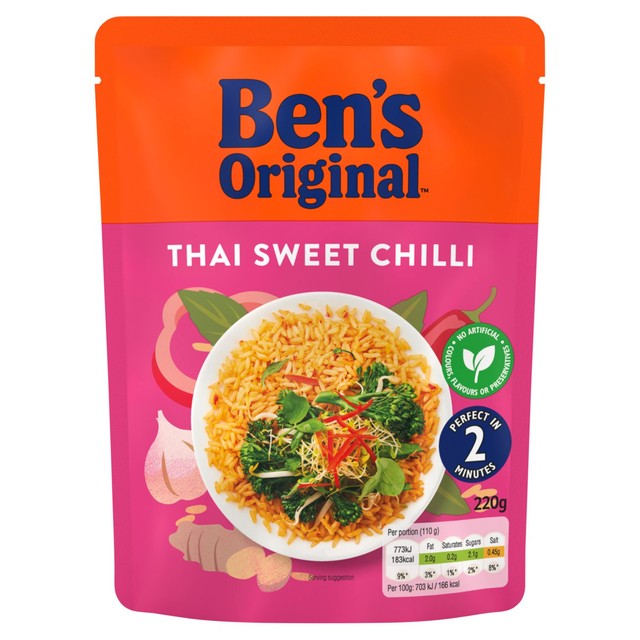 Ben's Original Thai Sweet Chilli Microwave Rice 220g - British product
