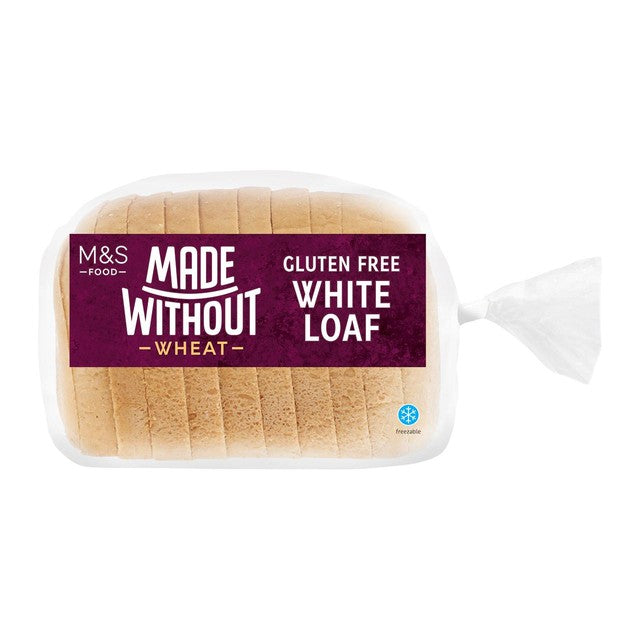 M&S gluten-free white bread loaf 400g, imported from the UK