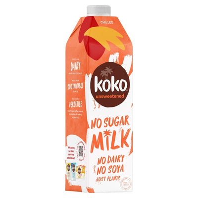 M&S Koko Dairy Free Unsweetened Chilled Calcium Drink Coconut Milk Alternative 1L- Buy online at McGrocer