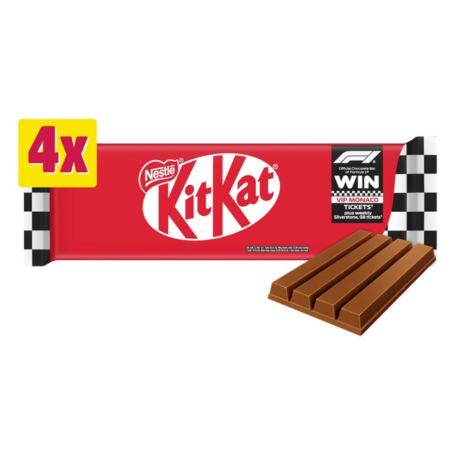KitKat 4 finger milk chocolate biscuit bar multipack 4x41.5g, UK version