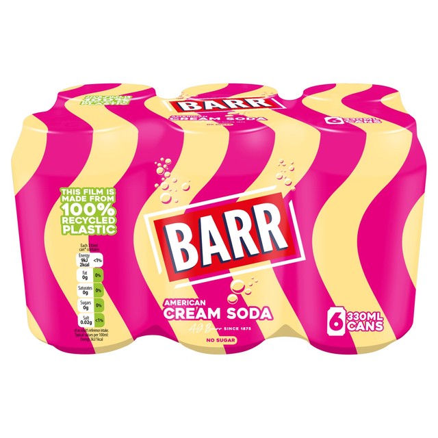 Barr American Cream Soda 6 x 330ml cans - British product