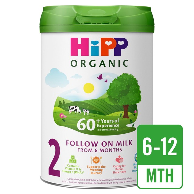 HiPP organic follow on milk powder for babies from 6 months, 800g tin, UK version