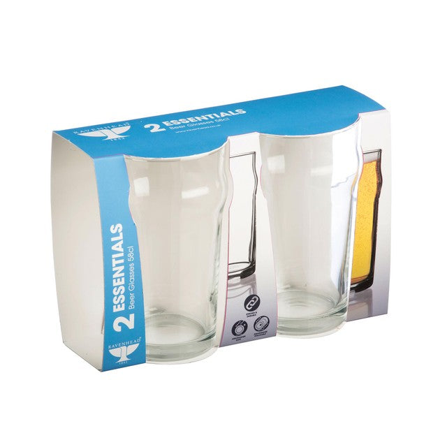 Ravenhead Essentials Nonik pint glasses 560ml, imported from the UK