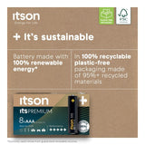 ITSON Itspremium AAA alkaline battery pack of 8, UK version