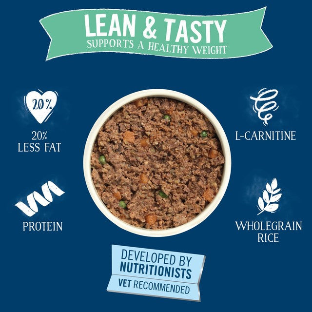 Butcher's Lean & Tasty low fat dog food tins, imported from the UK