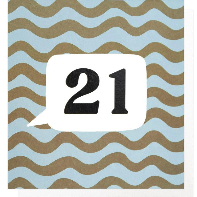 Caroline Gardner Green Blue 21st Birthday Card 146x140mm British product