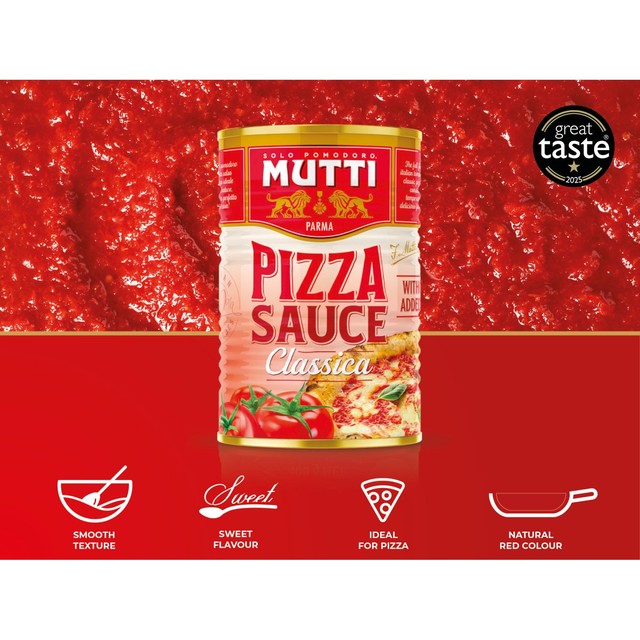 Mutti Classic Italian Pizza Sauce No Added Sugar 400g, imported from the UK