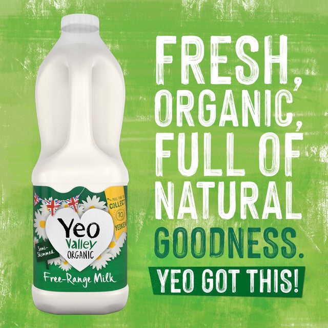 Yeo Valley organic semi skimmed milk 2L (British brand)