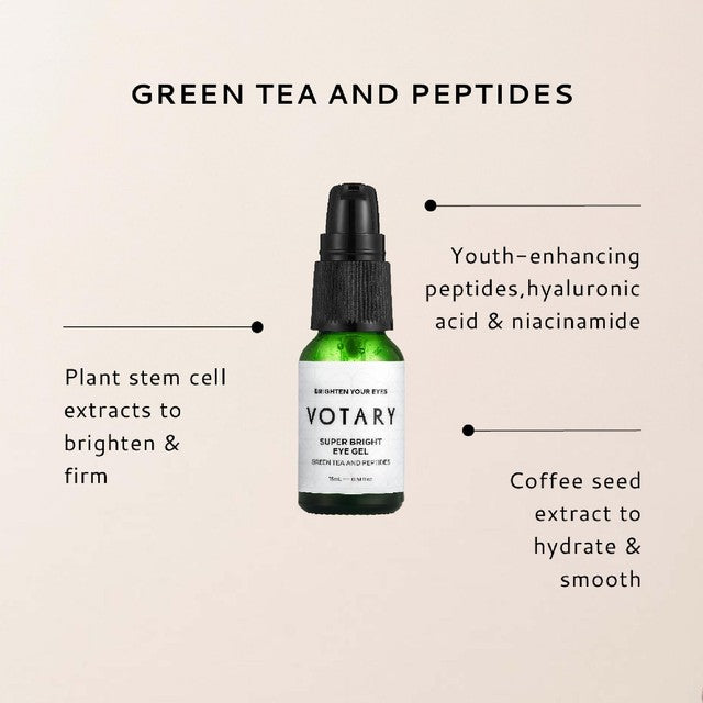 Votary Eye Gel Green Tea and Peptides 15ml (British brand)