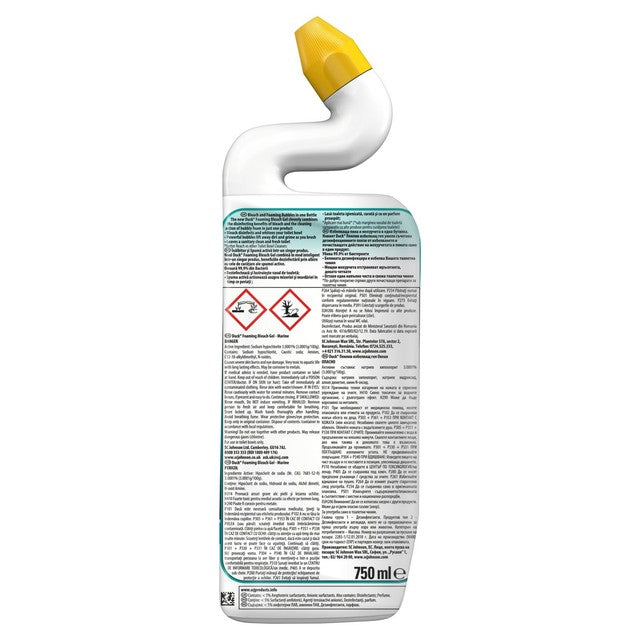 Toilet Duck Foaming Bleach Gel Marine Toilet Cleaner 750ml - British product