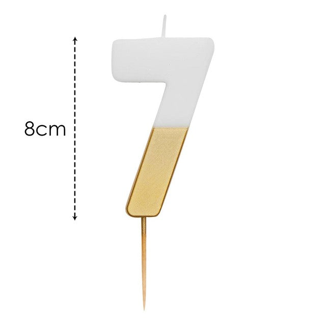 Talking Tables Number 7 Gold Large Candle (British brand)