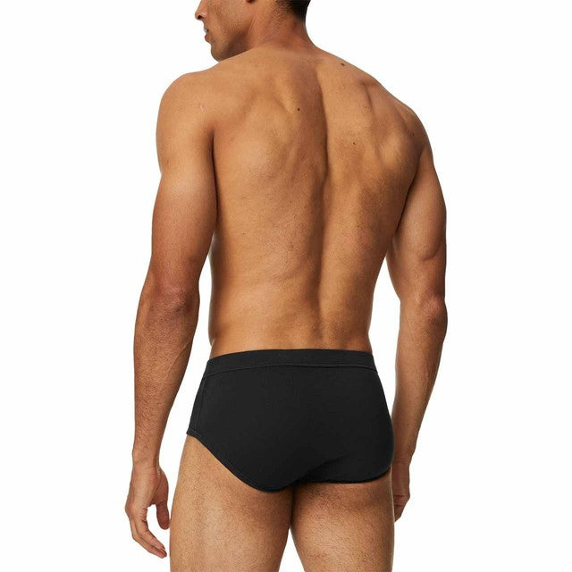 M&S men's pure cotton briefs black 5 pack medium, imported from the UK