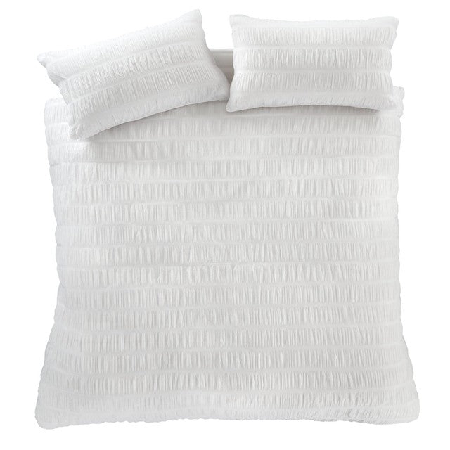 Catherine Lansfield Seersucker white king duvet set - British product