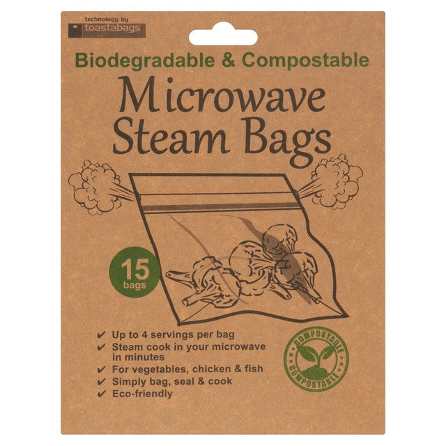 Toastabags eco microwave steam bags 15pk (British brand)