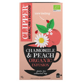 Clipper Chamomile & Peach organic infusion tea bags 20 per pack - British product