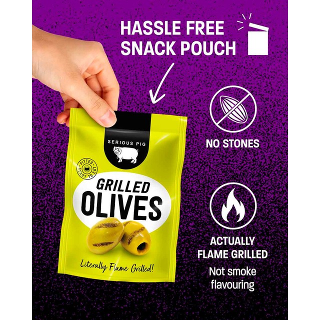 Serious Pig flame grilled olives 50g (British brand)