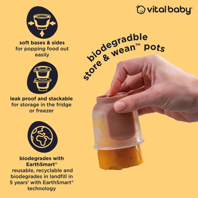 Vital Baby biodegradable pots 60ml 6pk (British brand)