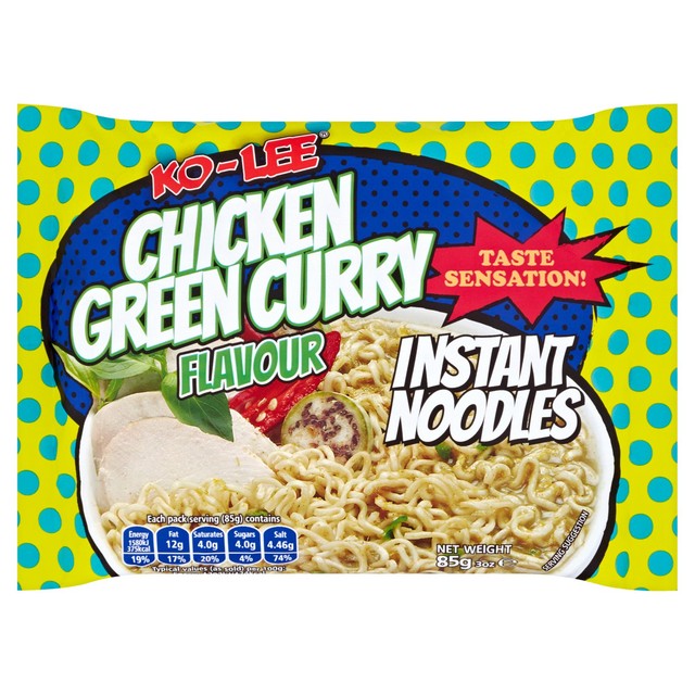 Ko-Lee instant noodles chicken green curry flavour 85g, UK version