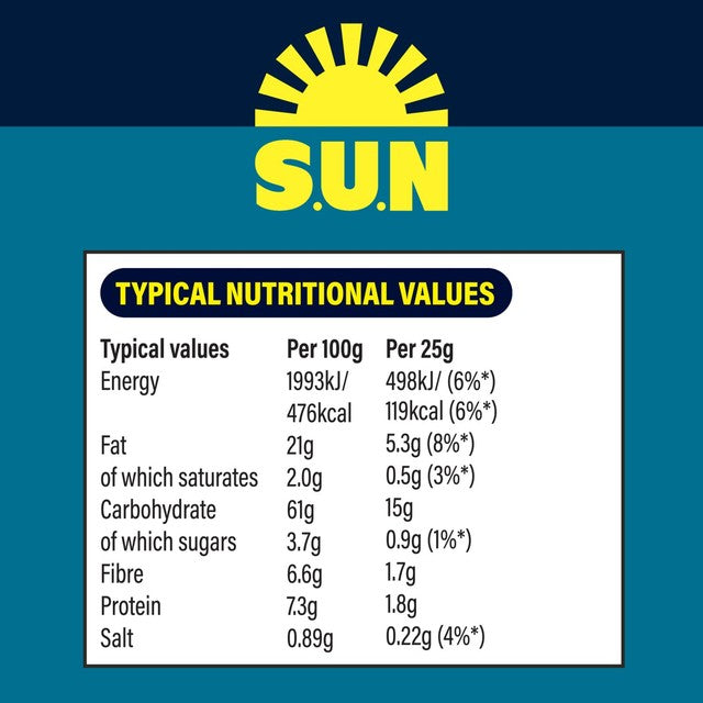 SunBites lightly salted wholegrain crisps multipack 6x25g (British brand)