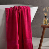 M&S Super Soft Antibacterial Cotton Bath Sheet Raspberry, imported from the UK
